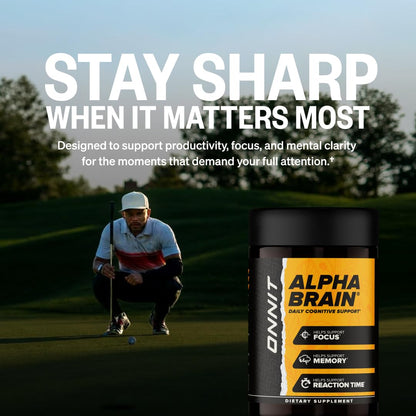 Person using Onnit Alpha Brain for focused study session