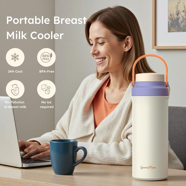 SporraMom 22 fluid ounce breastmilk chiller with two bottles