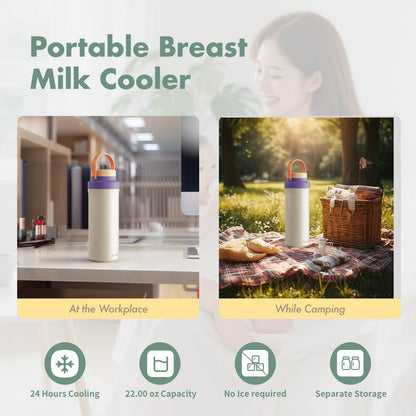 SporraMom breastmilk cooler in a travel bag setting
