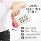 Nestberry pitcher with handle and lid inside a refrigerator