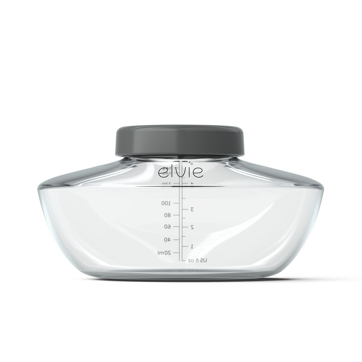Three BPA free Elvie pump bottles for breast milk collection