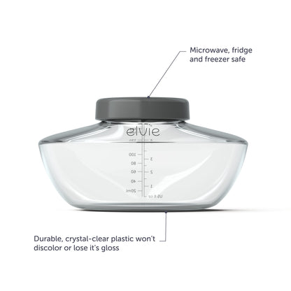 Reusable Elvie breast pump bottles 150 milliliters capacity
