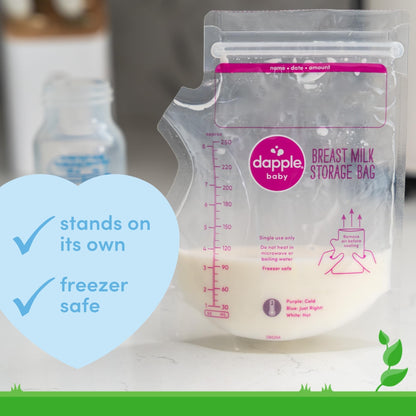 Dapple breast milk storage bag pack with included transport pouch