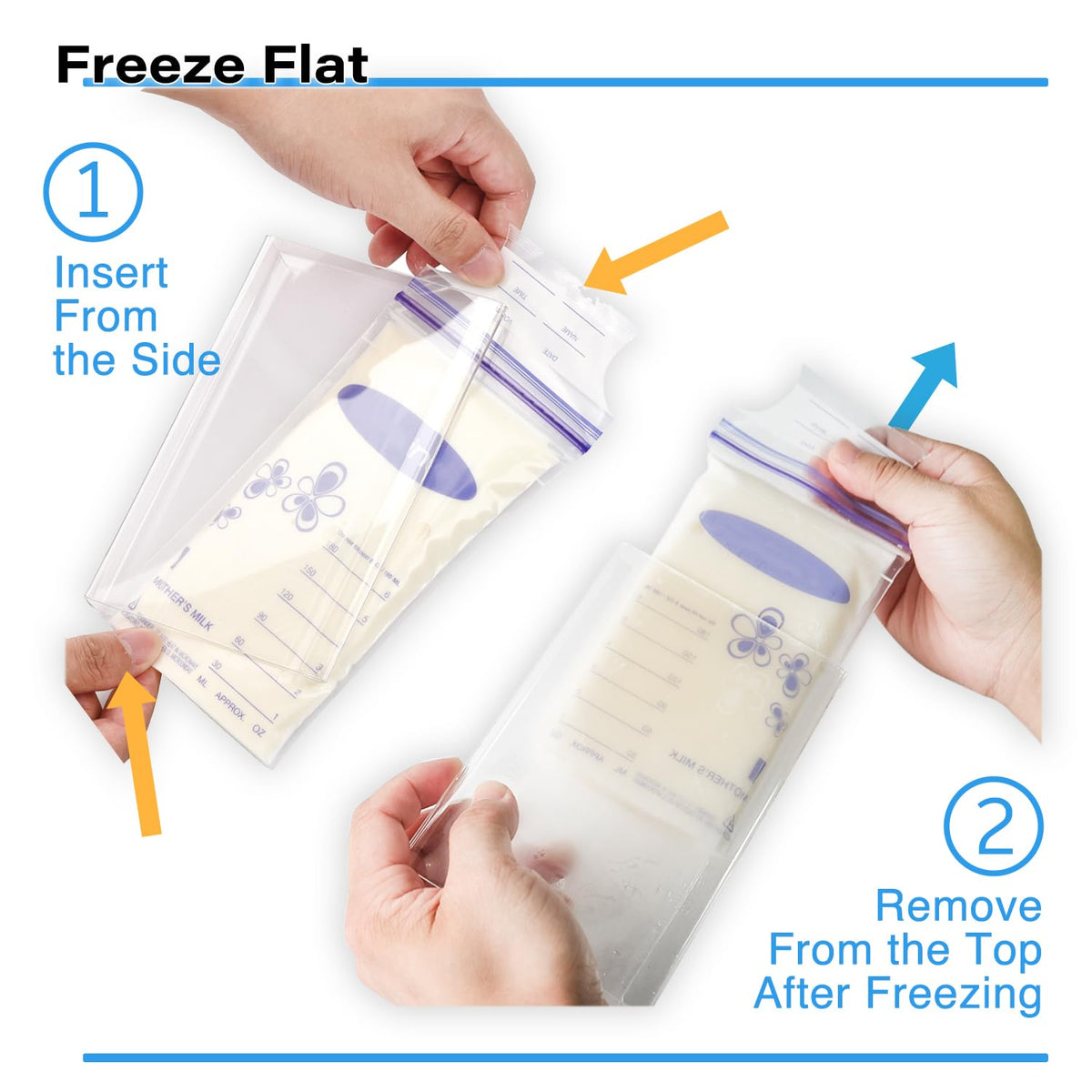 Compact freezer organization for nursing mothers