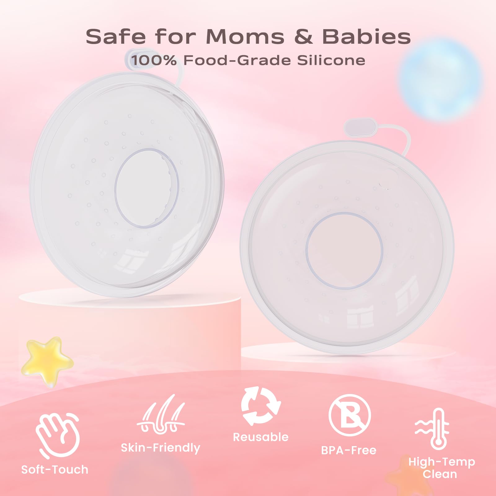 Hranio nursing milk catcher shells inside a bra