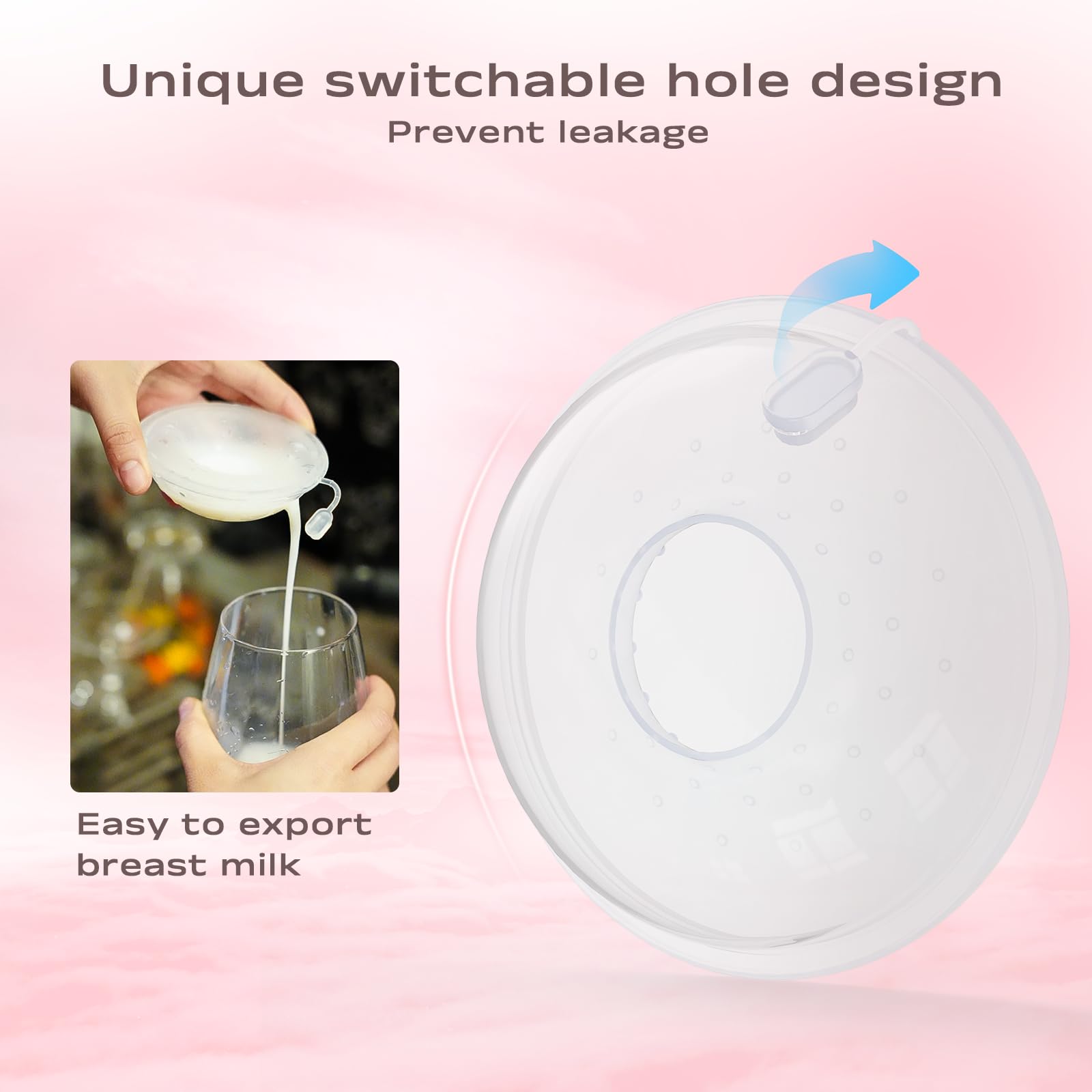 Side view of Hranio BPA free breast milk collector