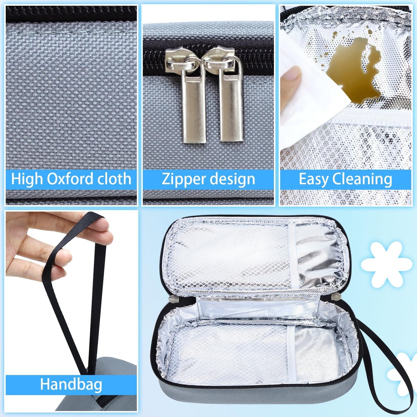 Interior view of Isusser insulated breast milk cooler bag