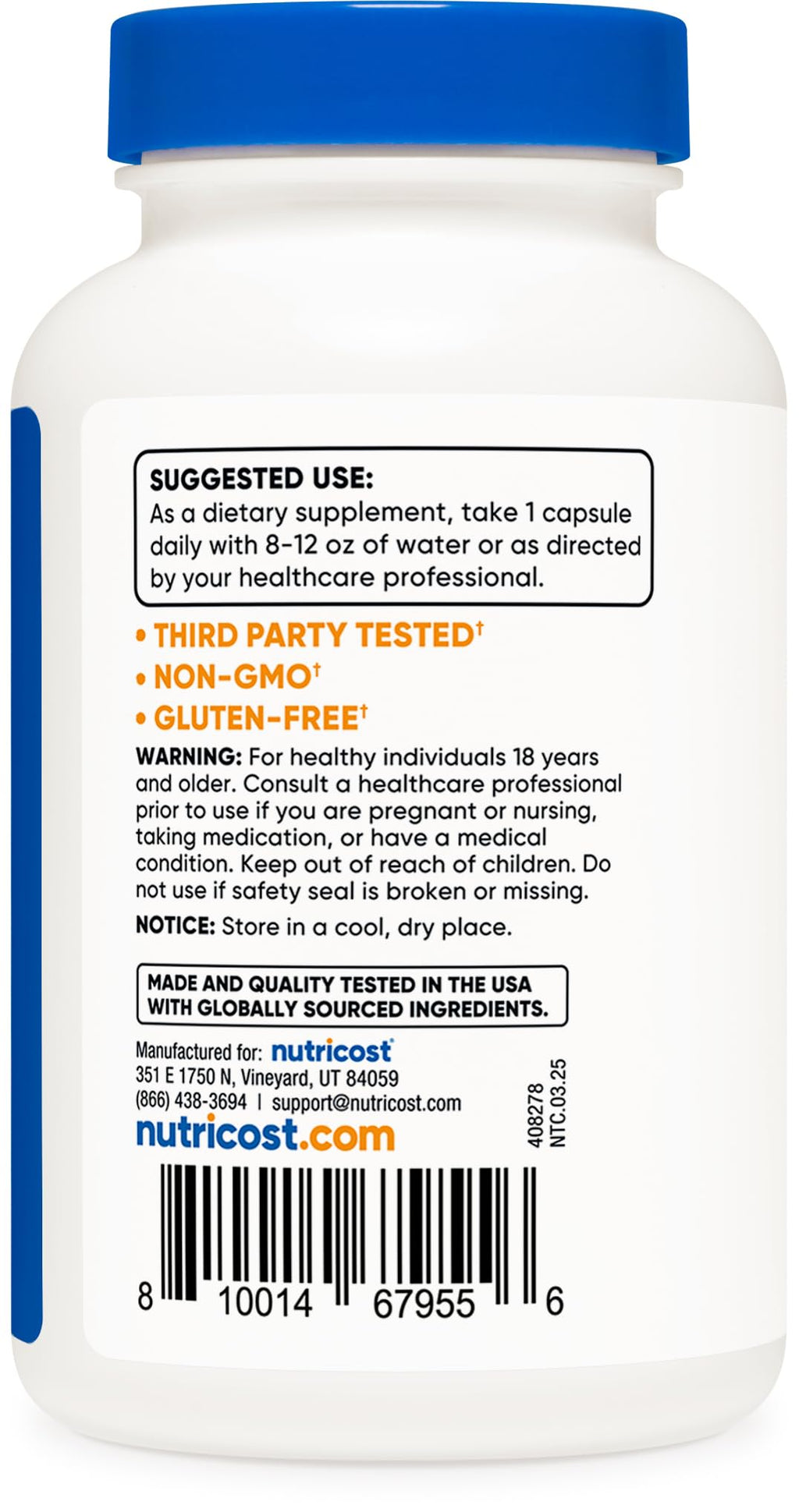 Authentic Nutricost Vitamin B6 capsules for energy support