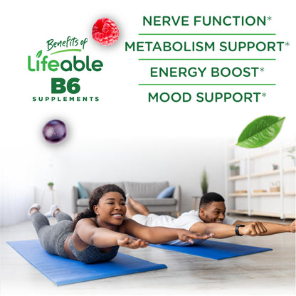 High potency vitamin B6 gummies for nerve support and energy metabolism