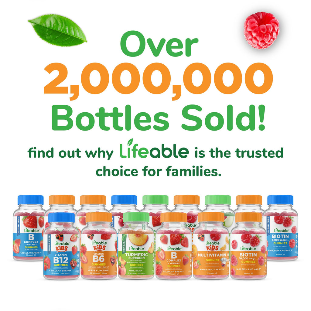 Gluten free and non GMO vitamin B6 chewable supplements in a clear bottle