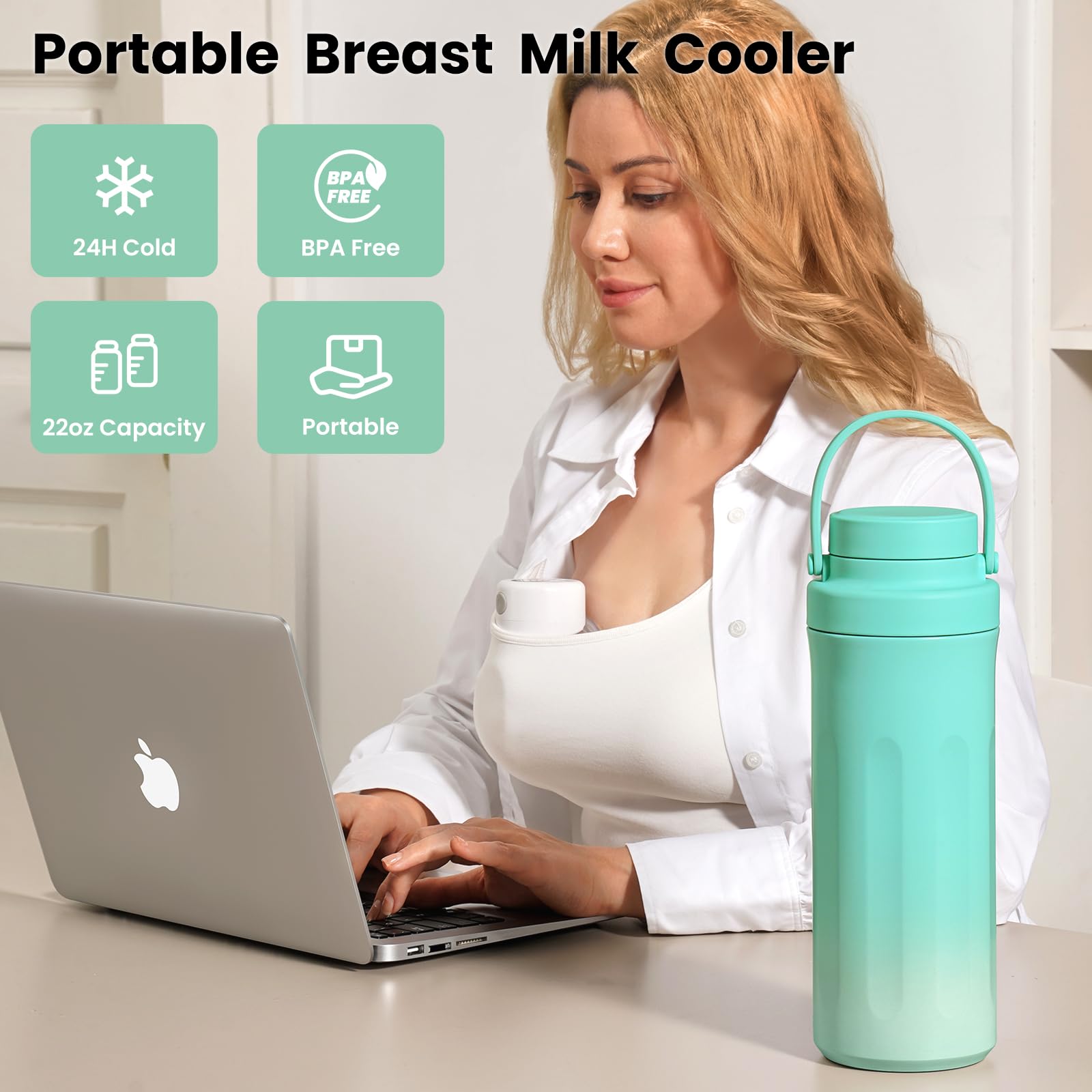 Momcozy 22 fluid ounce milk chiller with dual bottles