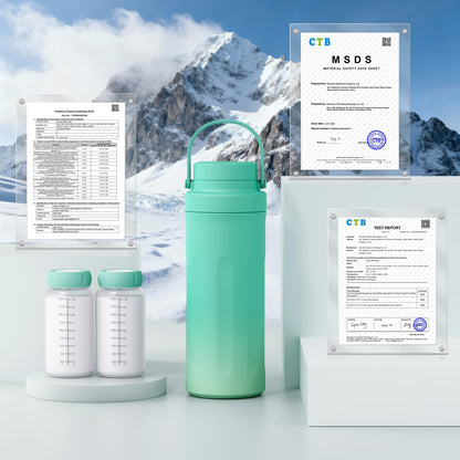 Components of 22 fluid ounce milk cooler system