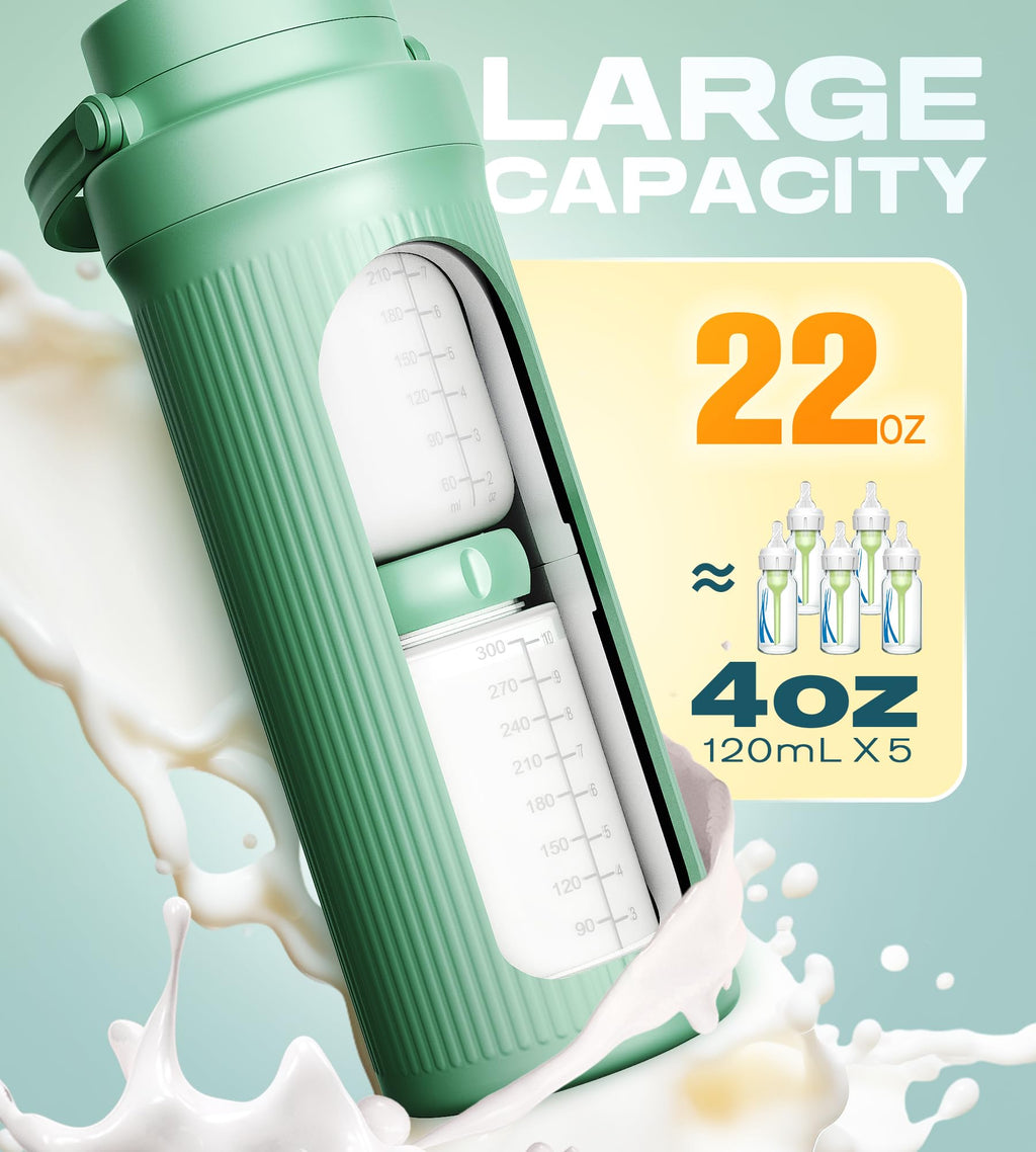 Pinngushi portable milk chiller with two included baby bottles