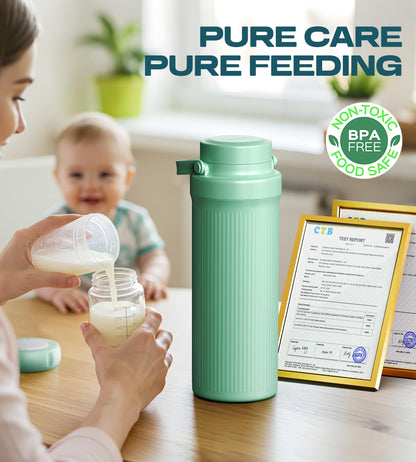 Close up of Pinngushi breast milk bottle leak-proof lid