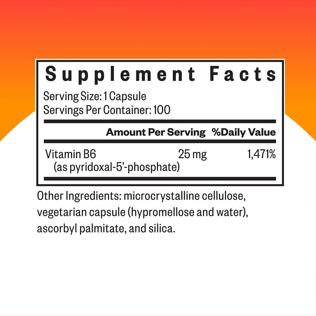 Seeking Health P-5-P 100 capsules supplement facts panel
