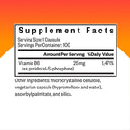 Seeking Health P-5-P 100 capsules supplement facts panel