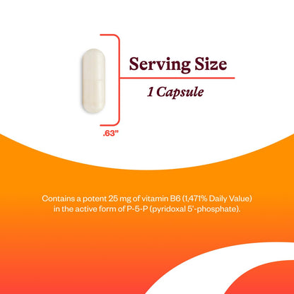 Side view of Seeking Health P-5-P bottle showing dosage information