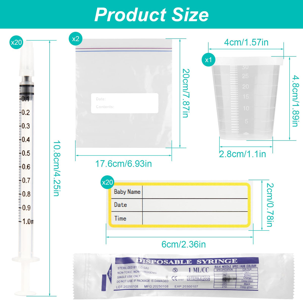 Nakyegop sterile 1 milliliter syringes with caps