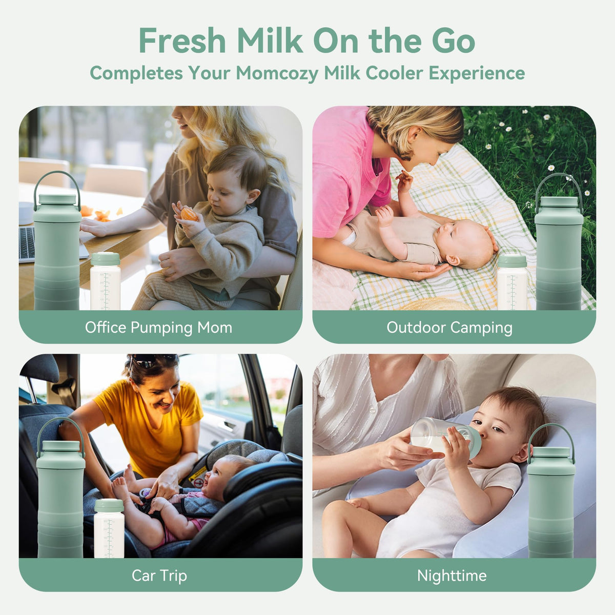 Wide neck breast milk storage bottles with measurement markings