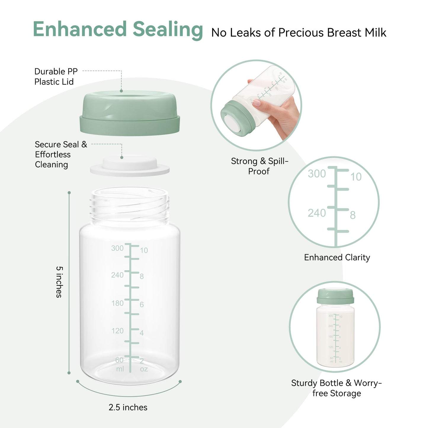 BPA free plastic milk storage containers for breast pumps