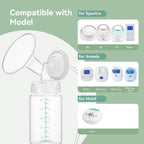 Breast milk storage bottles arranged for home refrigerator storage