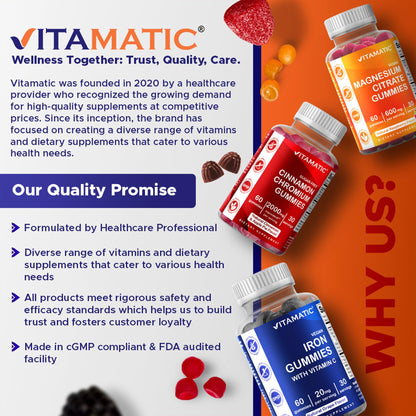 Vitamatic vegan Vitamin B6 gummies in a glass bowl