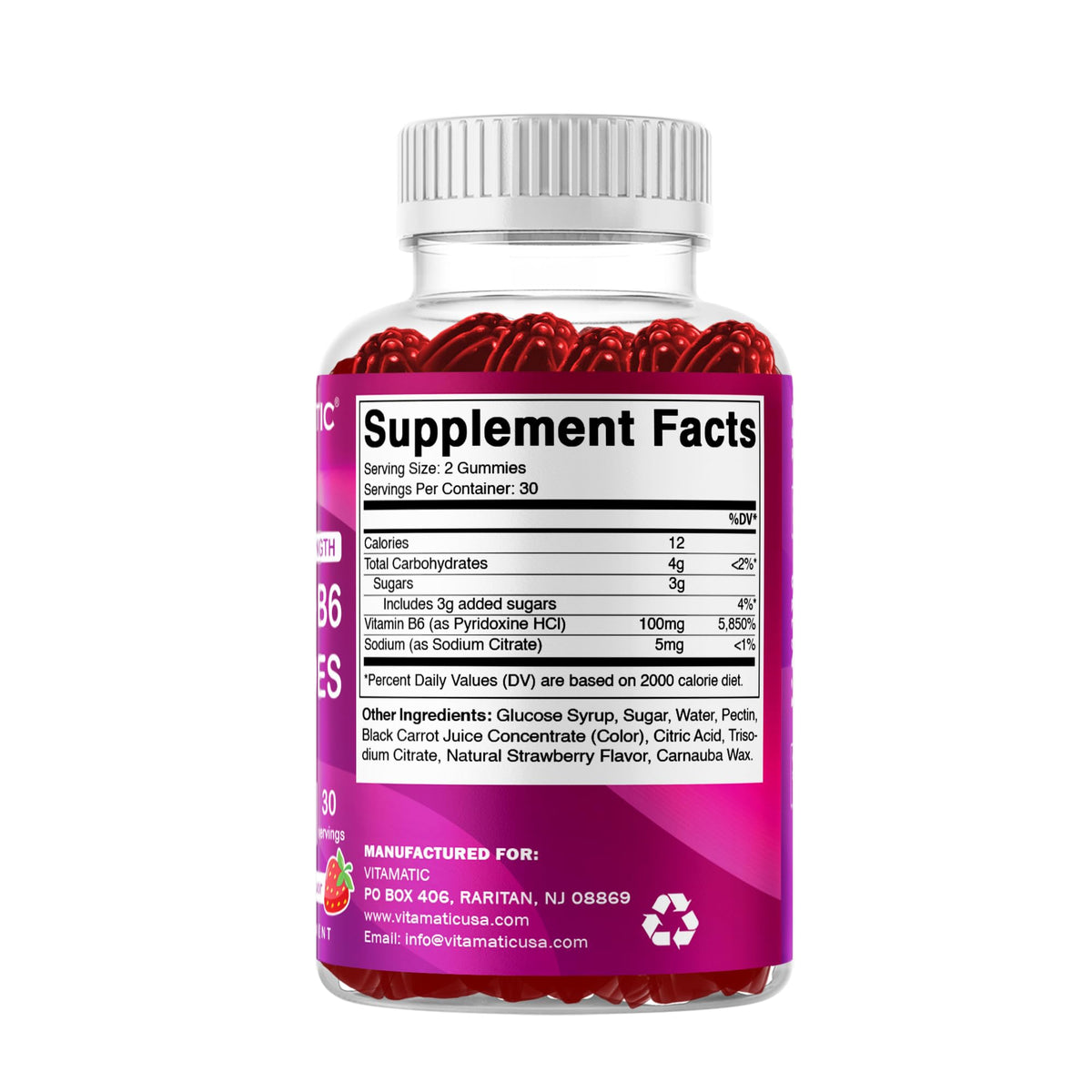 Vitamatic Vitamin B6 gummies packaging for online store