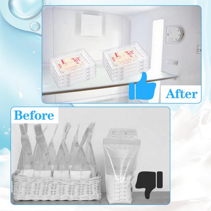 Close up of BPA-free plastic construction of WYSLP milk storage container