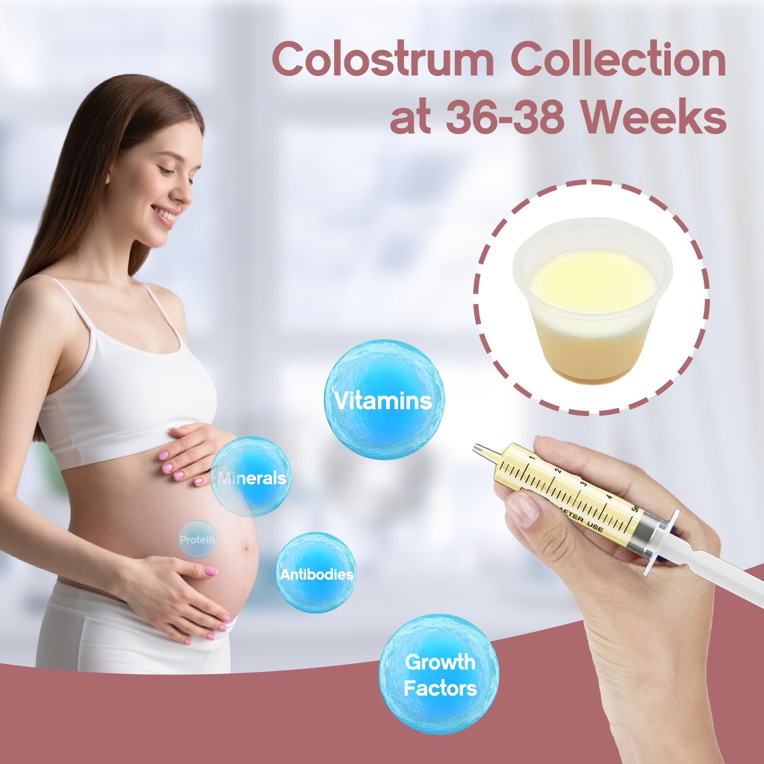 Medical grade colostrum syringes close up