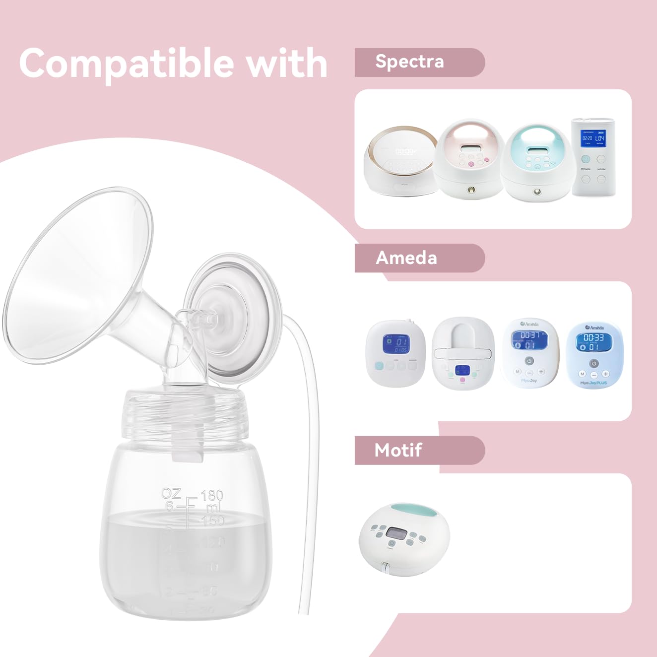 Wide mouth design of Tovvild pump bottles for breastfeeding