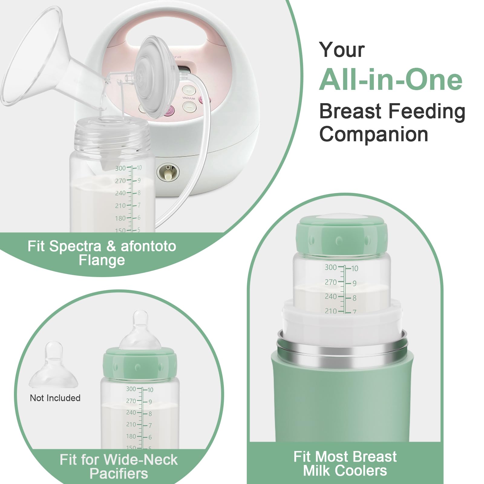 Detailed view of BPA-free Afontoto milk storage bottle lid