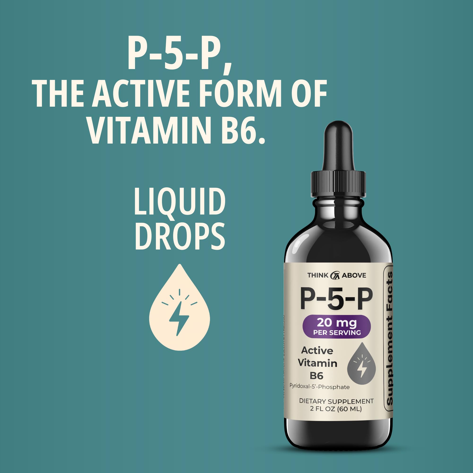 Think Above Activated Vitamin B6 liquid dropper detail