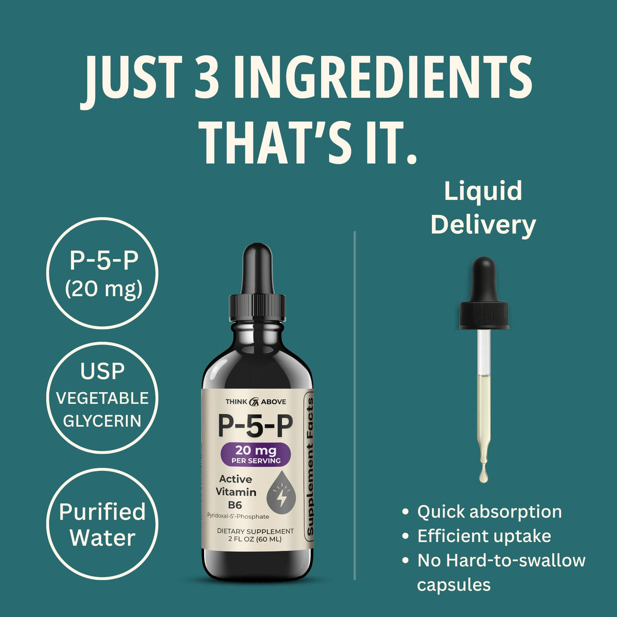 Think Above P5P supplement label ingredients list