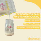 Sposie SimpleFeed bags standing upright on a counter
