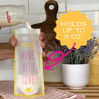 Nursing mother using Sposie storage bags for milk preparation