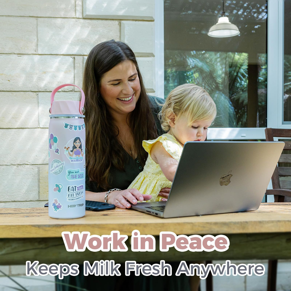 Heytrip rosy azure breastmilk cooler inside a travel bag