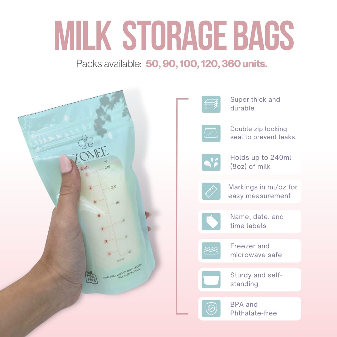 Bulk pack of 360 Zomee pre-sterilized milk bags