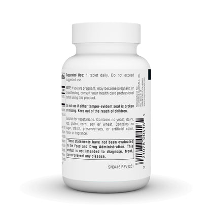 Close up of USA imported Source Naturals Vitamin B6 bottle focusing on the 500 milligram dietary strength.