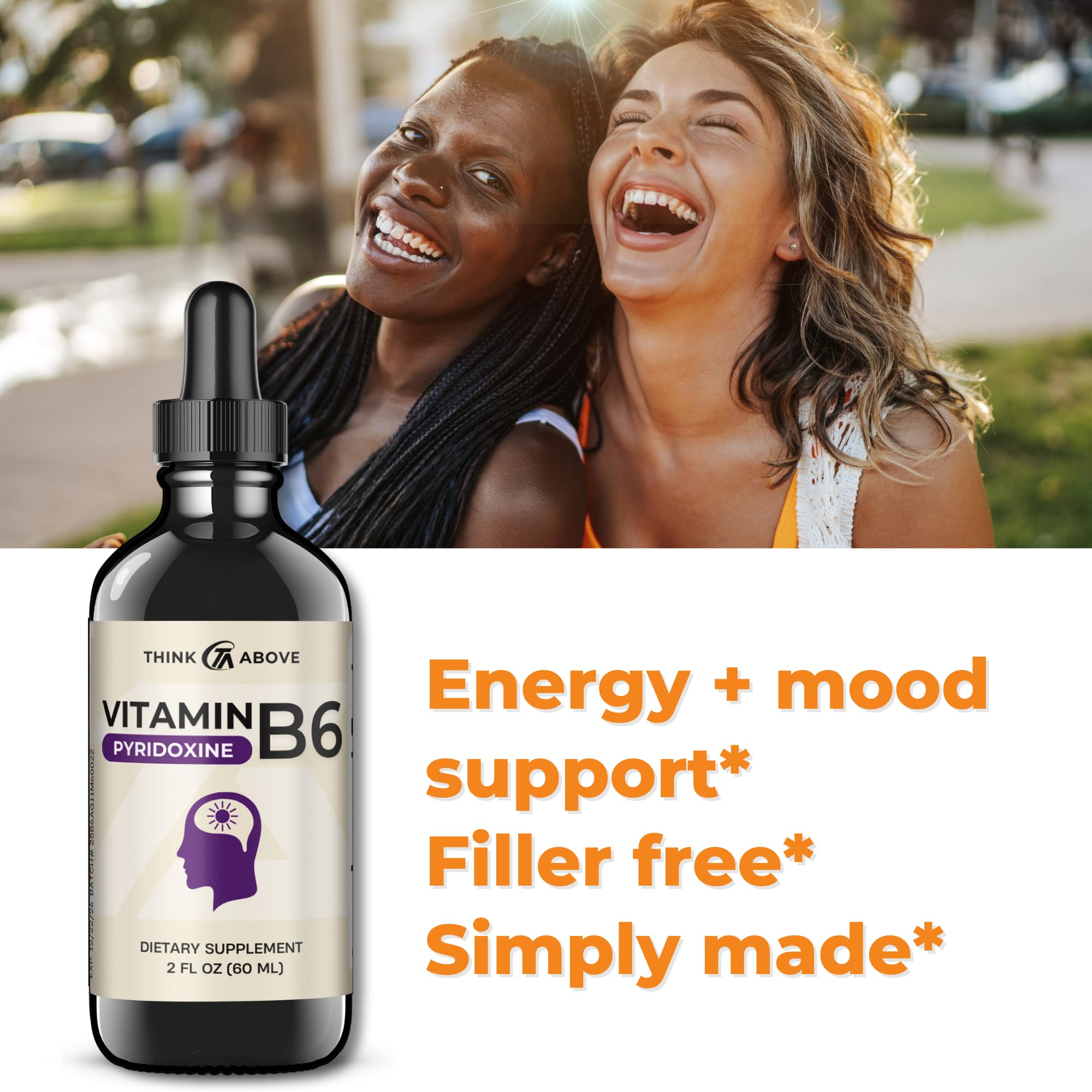 Think Above Vitamin B6 supplement label details