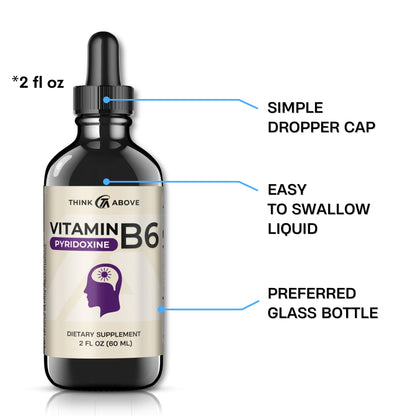 Think Above liquid B6 dropper showing dosage consistency