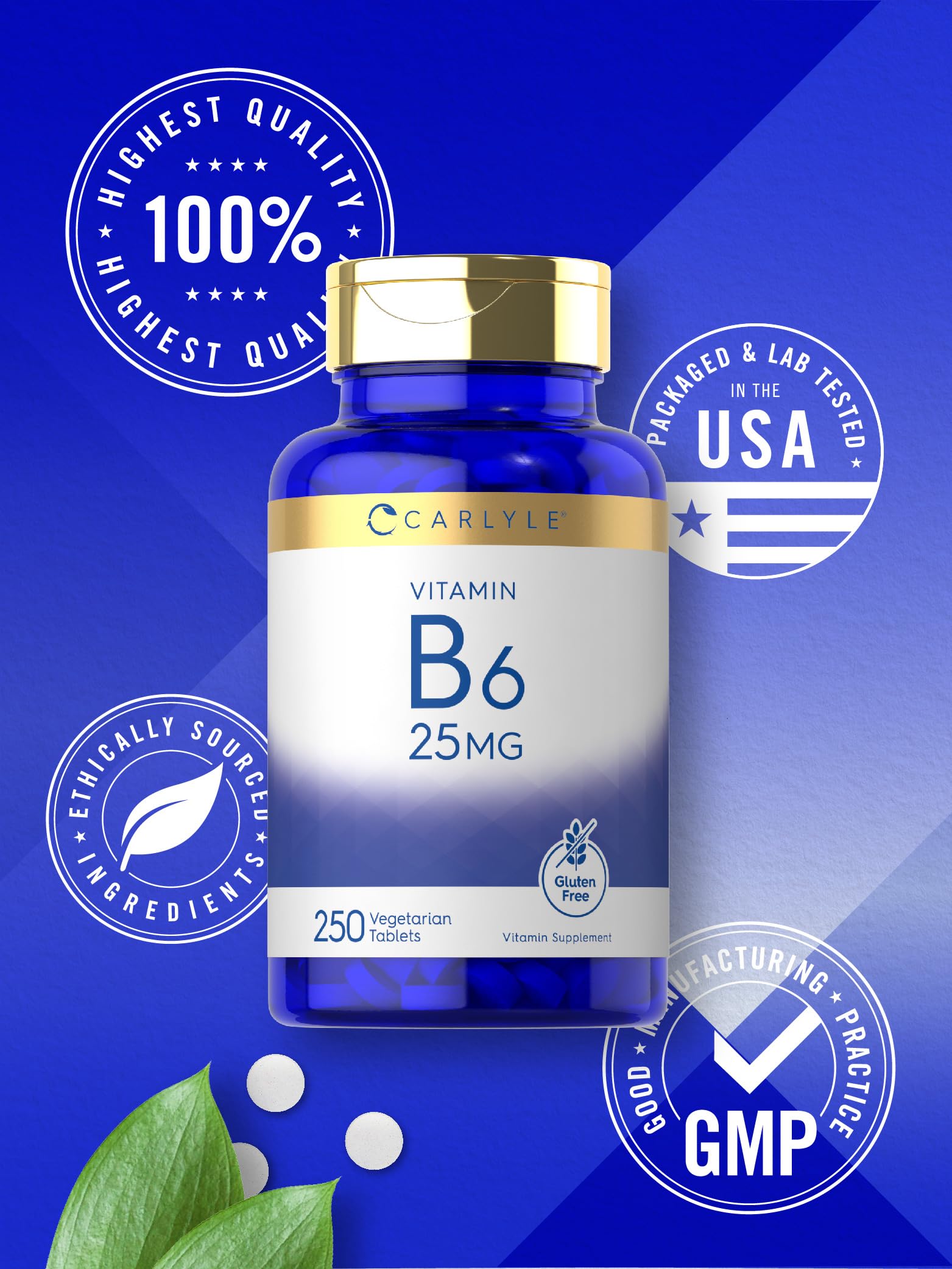 Carlyle Vitamin B6 bottle cap and seal