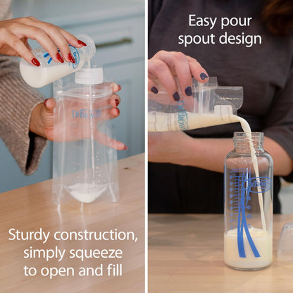 Dr. Brown's breast milk storage bags with label area visible
