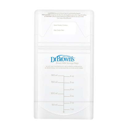 BPA free label and durability features on Dr. Brown's bag