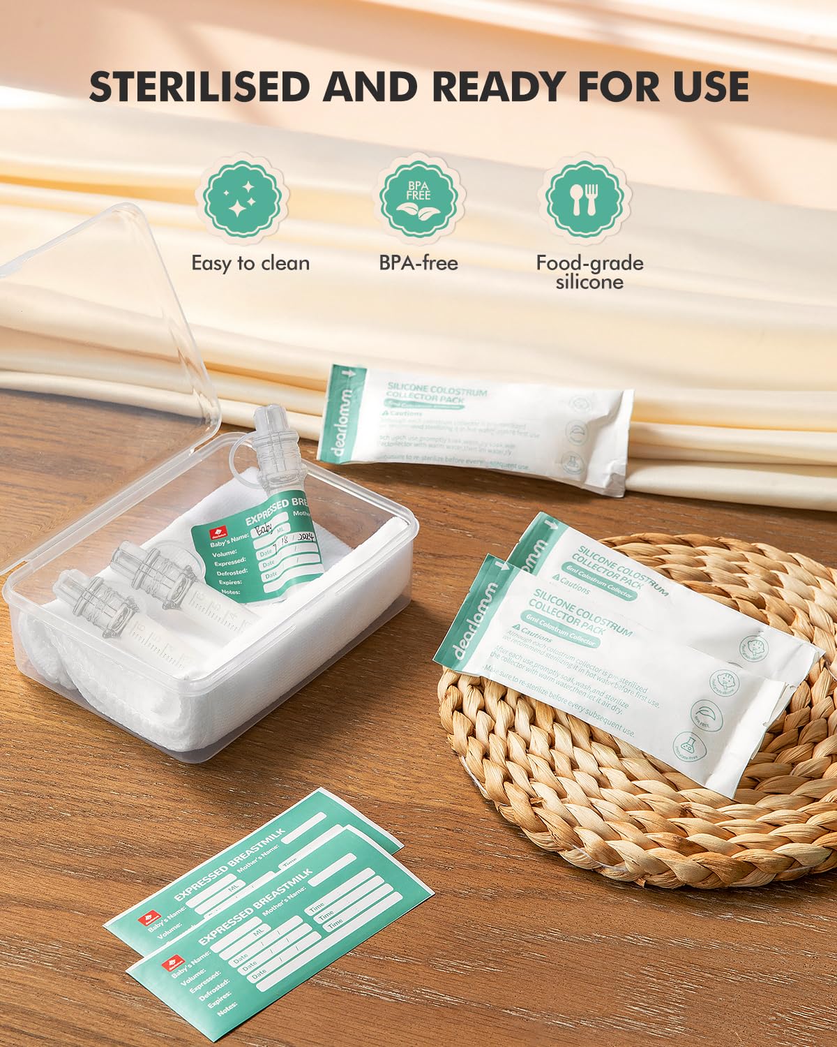 Dearlomum breast milk collector set with storage case