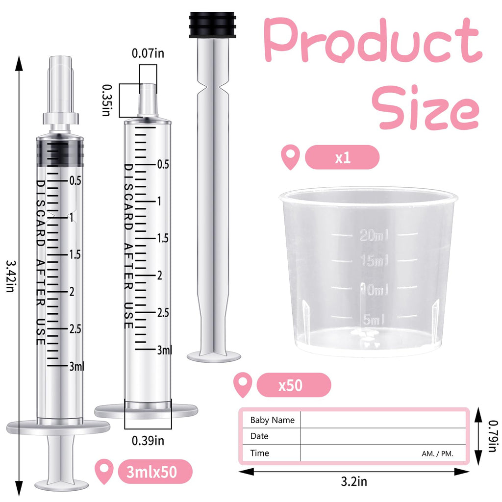 Close up of Trelaco sterile 3 milliliter breast milk syringes