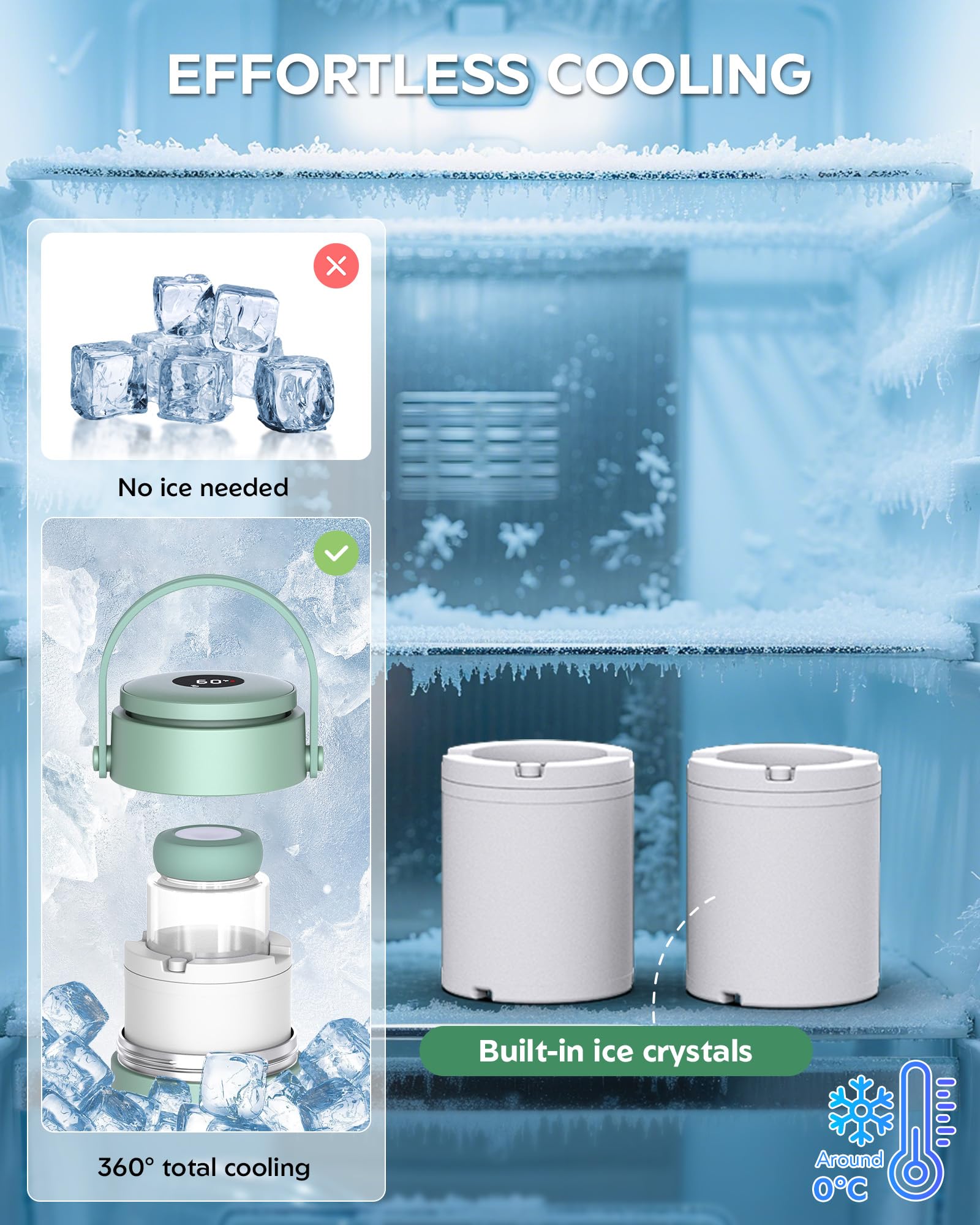 Side profile of portable breast milk cooler for travel