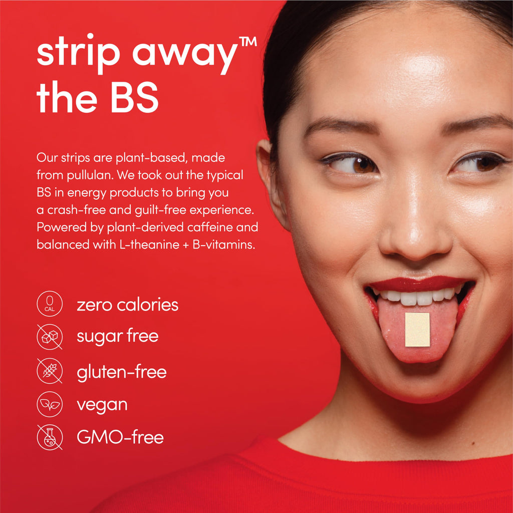 Zenergy oral strip nutritional information label