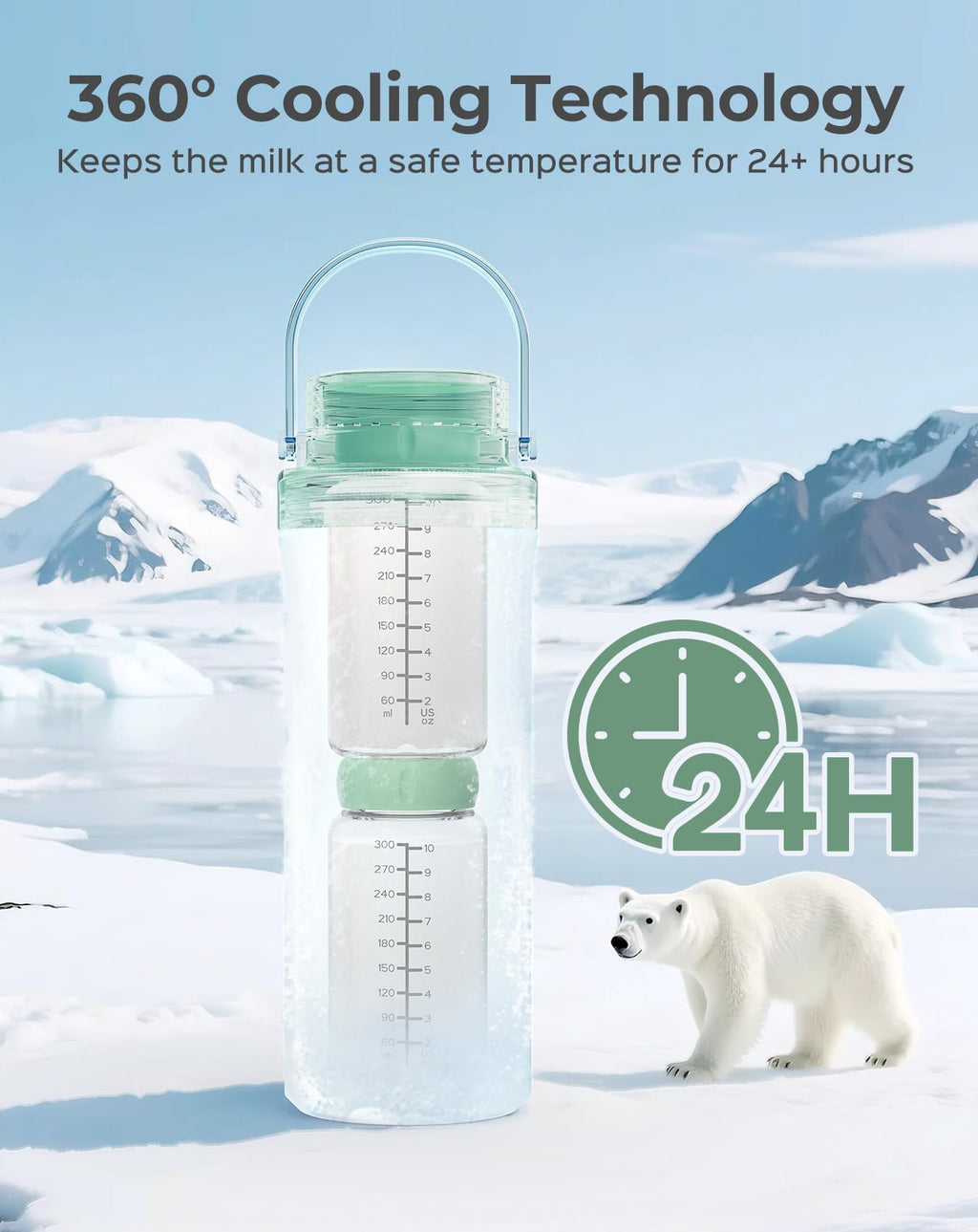 Side profile of Xaproo portable milk cooler for travel