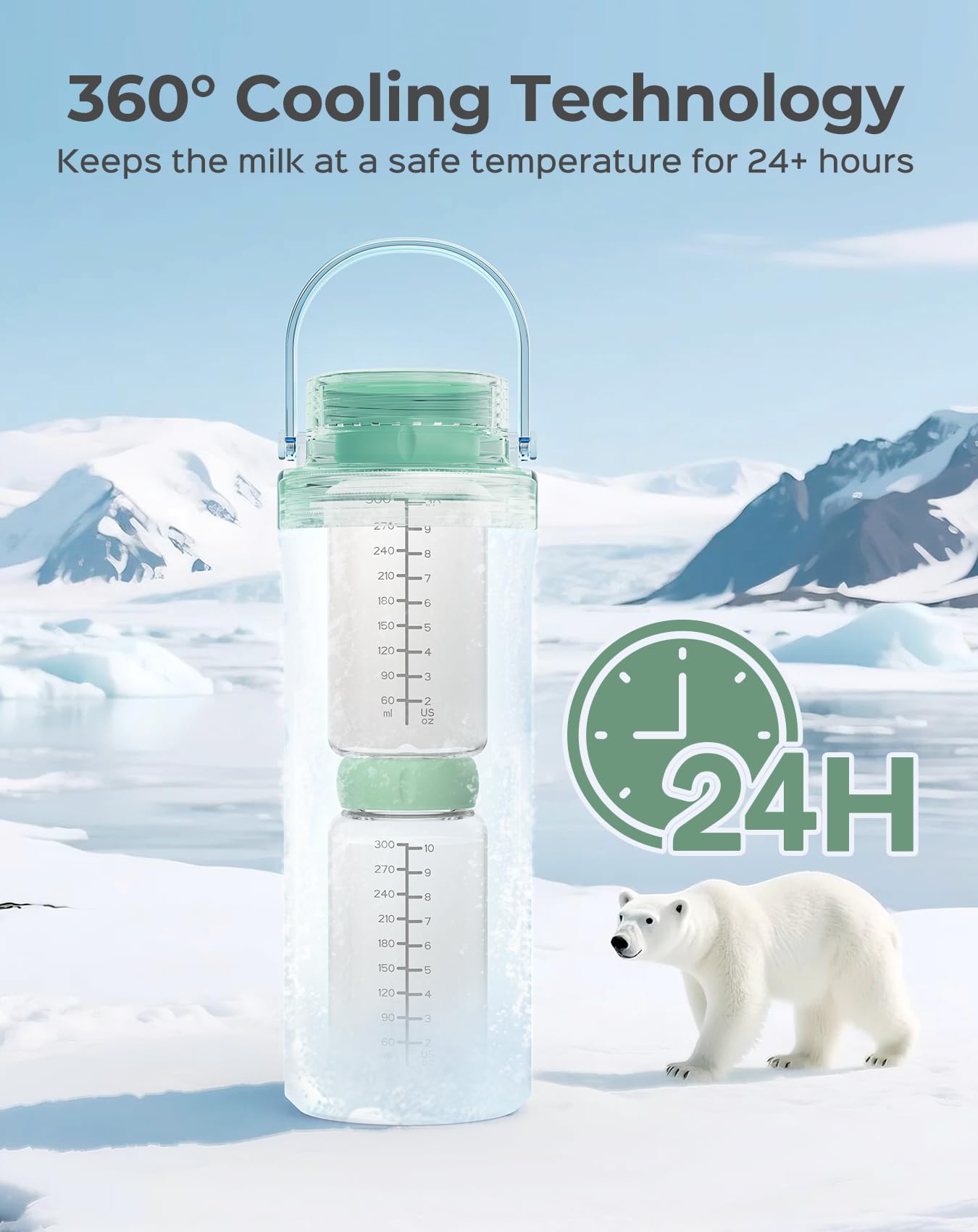 Side profile of Xaproo portable milk cooler for travel