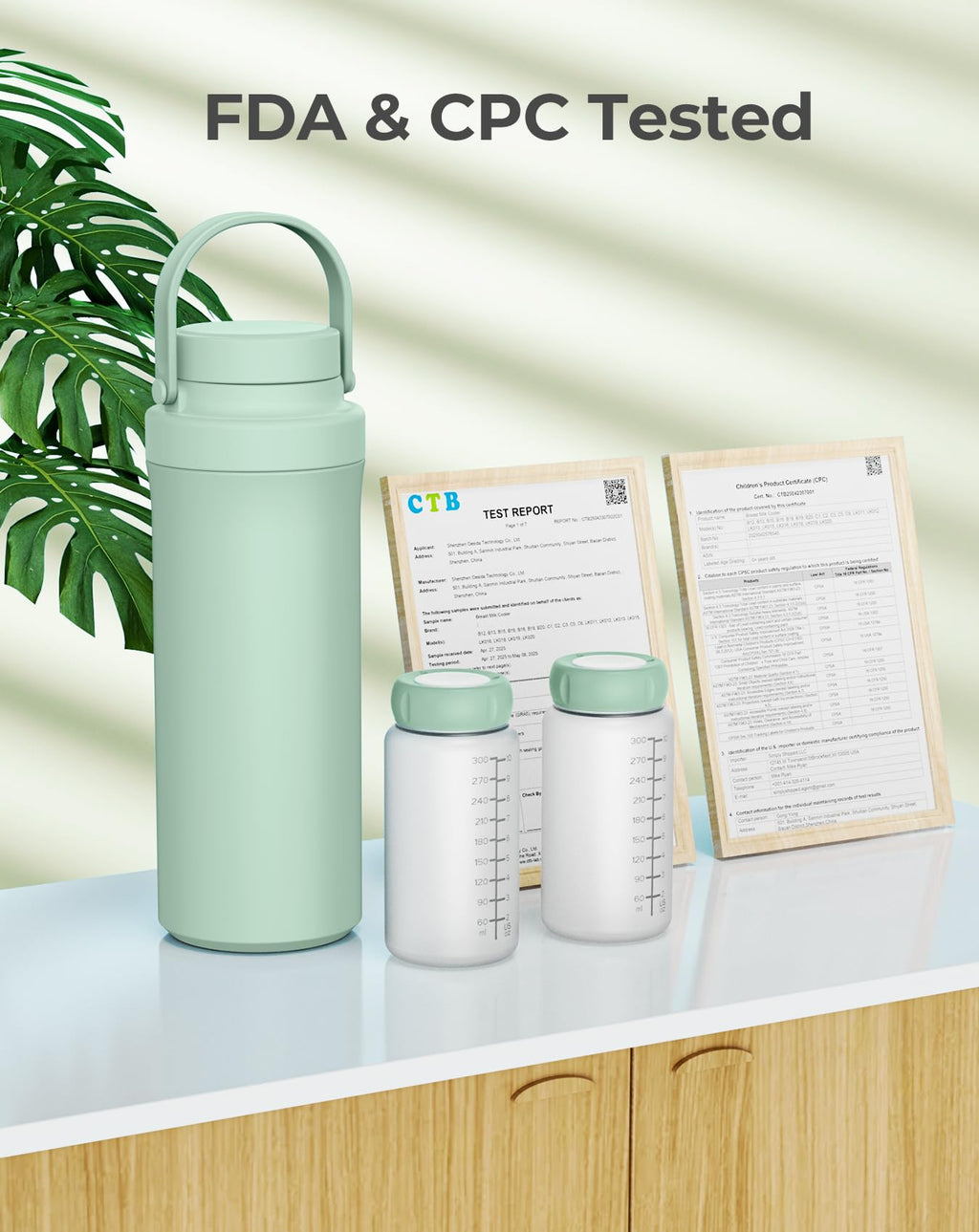 Xaproo breast milk bottles with feeding nipples attached